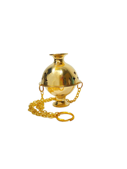 Elegant Aromatics: Brass Hanging Incense Burner