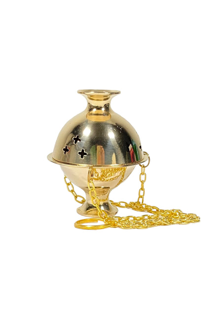 Elegant Aromatics: Brass Hanging Incense Burner